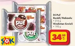 ETİ PUF RENKLİ/KAKAOLU 216 G / HİNDİSTAN CEVİZLİ 192 G ETİ PUF RENKLİ/KAKAOLU 216 G / HİNDİSTAN CEVİZLİ 192 G
